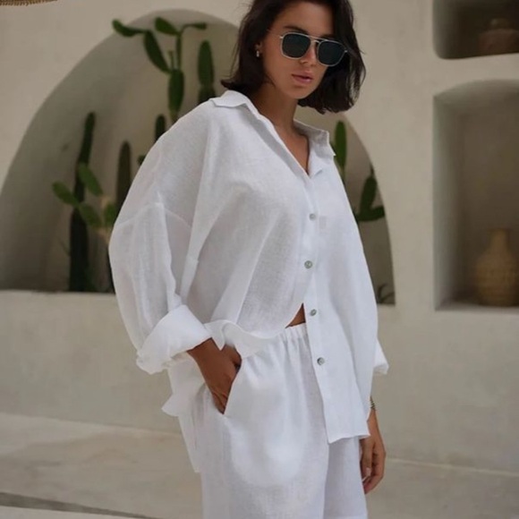 Commense solid cotton loose short set - Picture 2 of 2